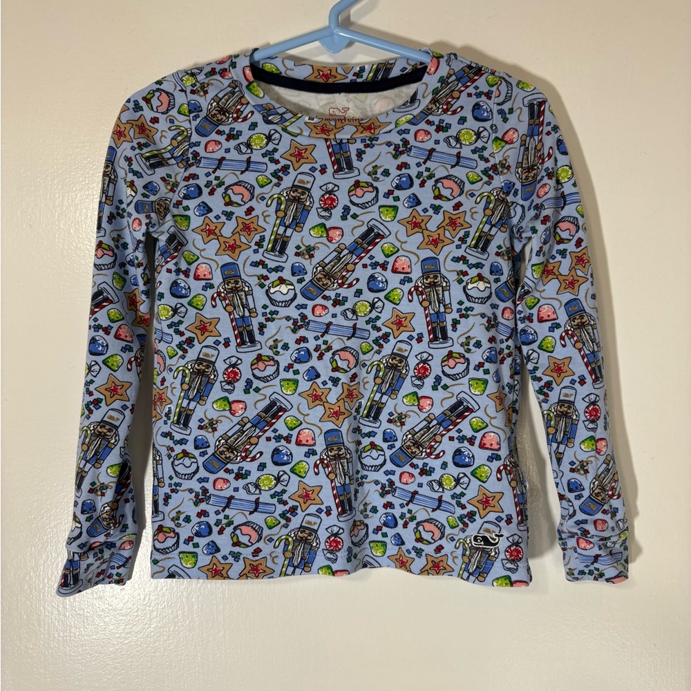 Vineyard Vines Unisex Kids Nutcracker Christmas Henley Pajama Top Size 4T